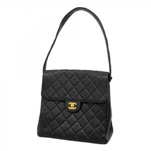 Chanel Shoulder Bag Double Face Caviar Skin Black Women's
